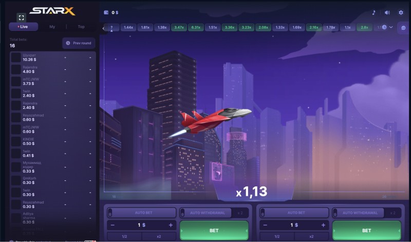 starx crash game online
